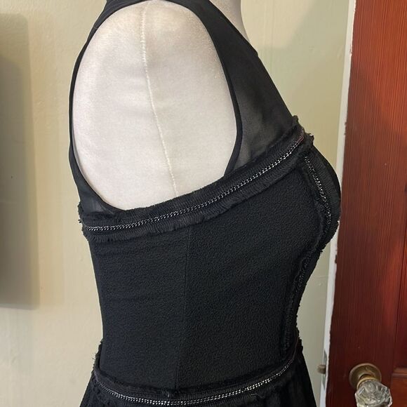 Sandro Black Rapprochement Chain Mesh Mini Dress Size 1 - Picture 8 of 8